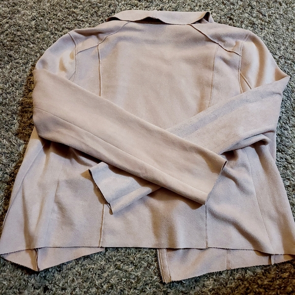 BLANKNYC Faux Suede Drape Front Jacket Pink Small - Picture 4 of 12